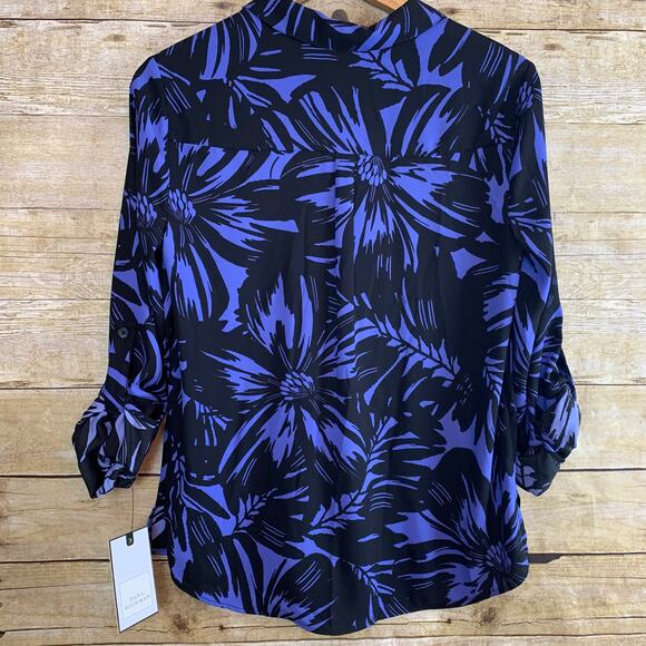 Dana Buchman Floral Print Button up New Womens Small Bold Vibrant Print - Picture 6 of 6